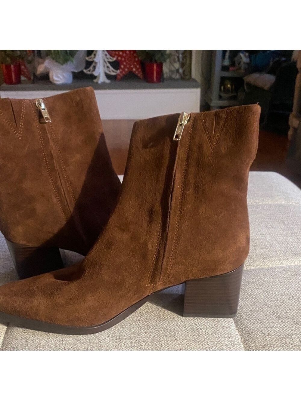Madewell The Ardin Ankle Boot Brown Suede, Tapered Toe, Block Heel 9.5 NWOB - Picture 9 of 14